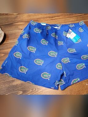 Columbia Blue and Green Gators Print Swim Shorts